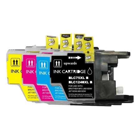 Pack 4 cartuchos de tinta compatibles Brother LC1240 XL amarillo, magenta, negro y cian