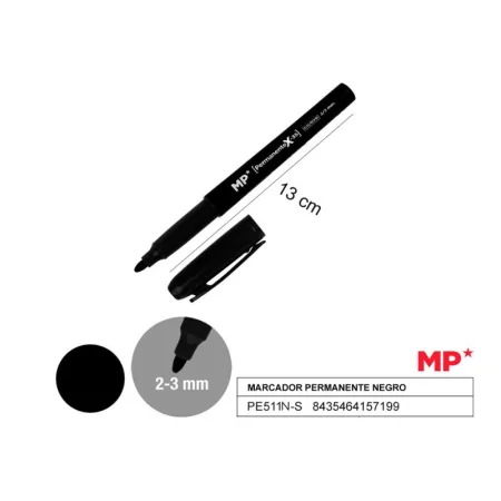 Marcador permanente negro MP