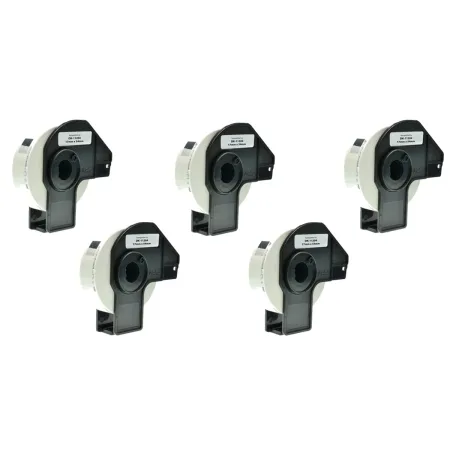 Pack 5 Rollos de Etiquetas DK-11204 Compatible con Brother DK11204 - Etiquetas Genéricas Precortadas - Color: Blanco - Etiquetas Genericas Pre-cortadas
