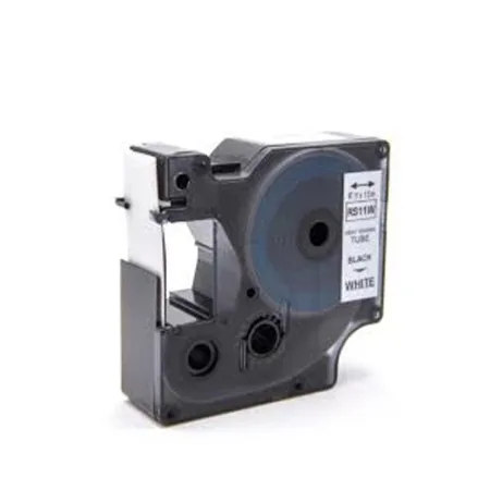 Cinta compatible DYMO 18055 Cinta Tubo Termoretractil / Blanco negro / blanco