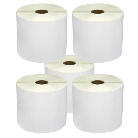 Pack 5 packs de etiquetas compatibles Zebra Etiquetas Perforadas 101,5x152 mm 250 Unidades