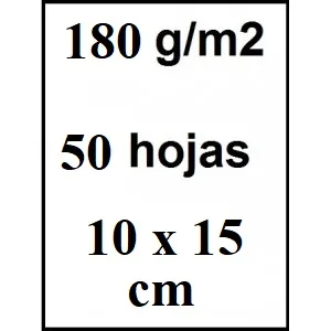 Papel Fotografico 10x15 180gr Glossy 50uds