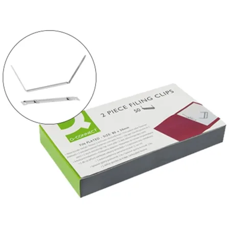 Fastener Q-Connect metálico plateado caja de 50