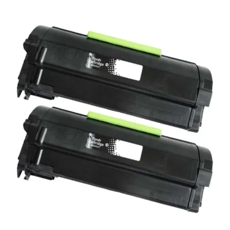 Pack 2 tóner compatibles Lexmark MX310 / MX410 / MX510 / MX511 / MX611 negro