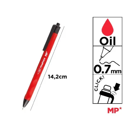 Bolígrafo de Tinta de Aceite 0,7 mm Rojo MP