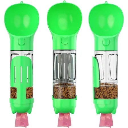 Botella de Agua Multifuncional para Mascotas Verde 300ml