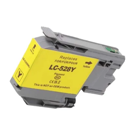 Cartucho de tinta compatible Brother LC528XL amarilla pigmentada