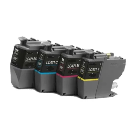 Pack 4 cartuchos de tinta compatibles Brother LC421XL amarillo, magenta, negro y cian