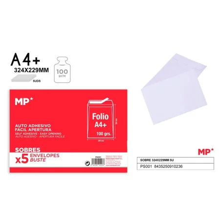 Sobres Blancos 324X229mm (A4+) - 5 Unidades