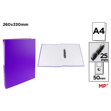 Carpeta de Cartón Fº 2 Anillas Violeta