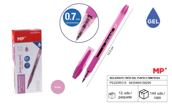 BOLIGRAFO TINTA GEL PUNTA 0.7mm ROSA MP