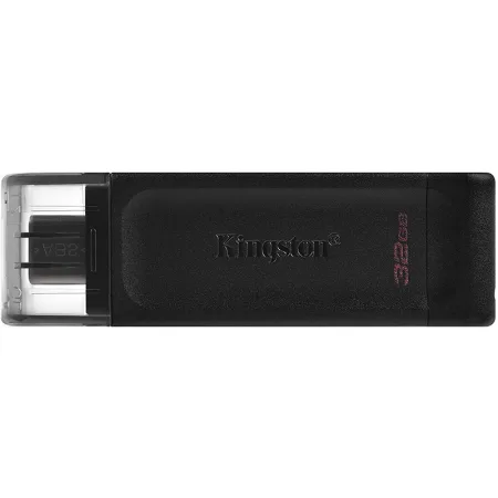 Memoria USB Tipo C Kingston DataTraveler 70 - 32GB - USB-C 3.2 Gen 1 - Con Tapa - Color Negro