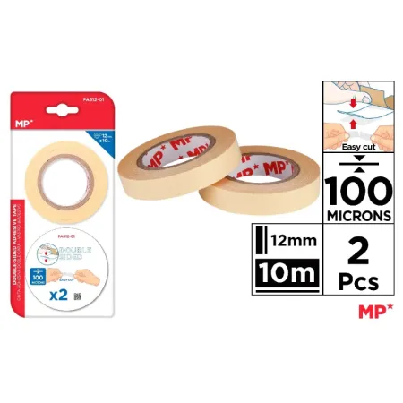 Cinta Adhesiva Doble Cara 100 Micras 12 mm 10 m