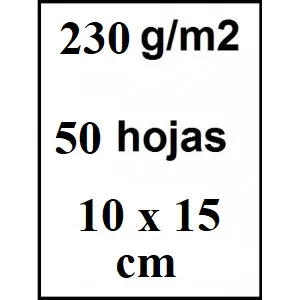 Papel Fotografico 10x15 230gr Glossy 50uds