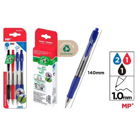Pack boligrafos punta 1.0mm colores