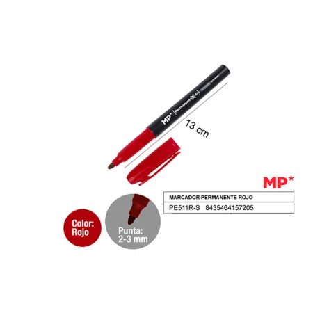 Marcador permanente rojo MP