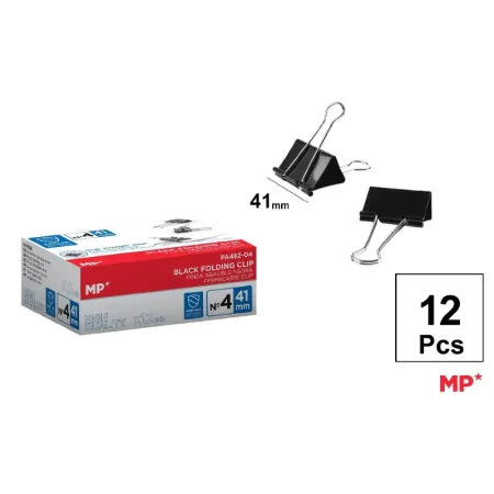 Pinza Abatible Negro 41 mm 12 Uds.