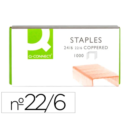 Grapas 1000 uds 22/6 cobreadas