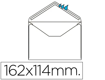 Sobre Liderpapel n.21 blanco c6 114x162 MM engomado. solapa de pico. caja de 500 unidades