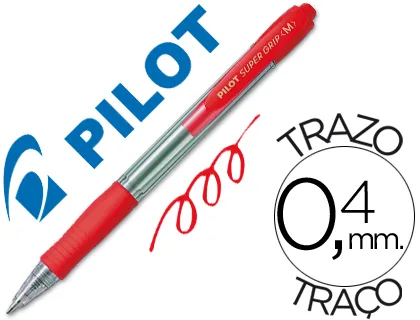 Pilot super grip retractil rojo