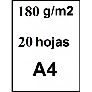 Papel Fotografico A4 180gr Glossy 20uds