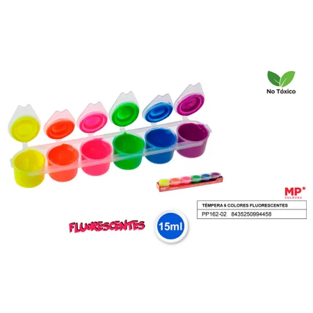TEMPERA 6 COLORES FLUORESCENTE