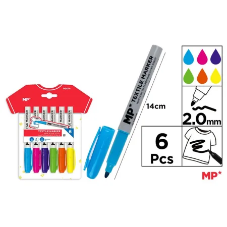 ROTULADOR DE TEXTIL 6U COLORES VARIADOS