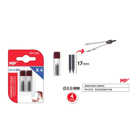 Minas para compas 17MM blister MP