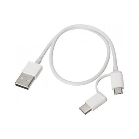 Cable USB-A a MicroUSB con Adaptador a USB-C 1m Blanco Xiaomi