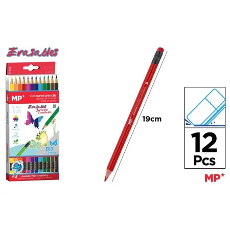 LAPICEROS DE COLORES BORRABLES 12U