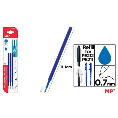 Recambio para Bolígrafo Borrable Azul MP PE211/PE212 (3 Ud)