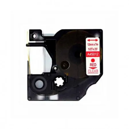Cinta compatible DYMO D1 45012 Rojo / Transparente rojo / transparente
