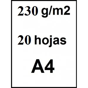 Papel Fotografico A4 230gr Glossy 20uds