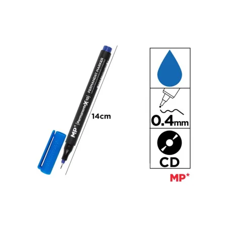 Marcador CD punta fina azul MP