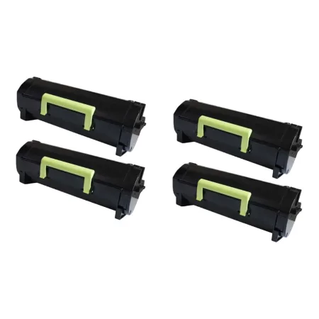 Pack 4 tóner compatibles Lexmark MS310 / MS312 / MS410 / MS415 / MS510 / MS610 negro