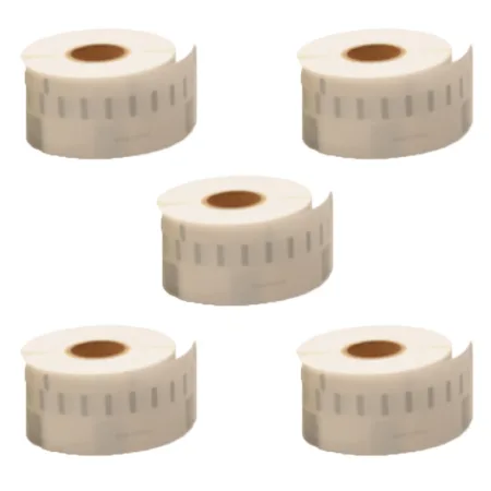 Pack 5 packs de etiquetas compatibles DYMO LABELWRITER 99013 ETIQUETAS PLASTICO TRANSPARENTES transparente