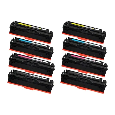 Pack 8 tóner compatibles HP CF540X (203X)/CF541X (203X)/CF542X (203X)/CF543X (203X) negro, cian, amarillo y