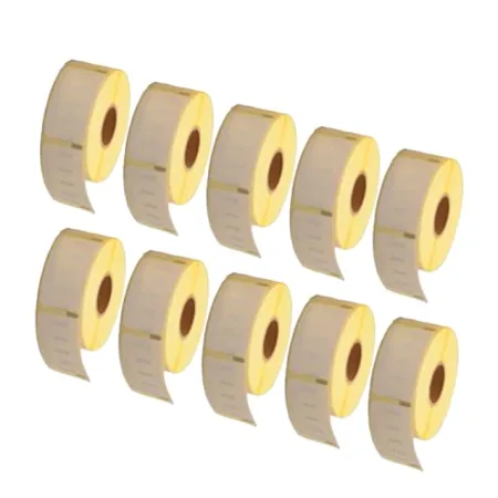 Pack 10 packs de etiquetas compatibles DYMO LABELWRITER 11356 Etiquetas Multipropósito Papel Térmico blanco